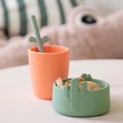 Silikone skål sæt 2 stk - Lalee - Sand/Grøn