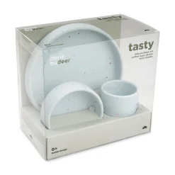 Silikone spisesæt - Confetti - Blå