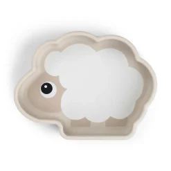 Silikone Stick & Stay skål - Sheepy - Sand