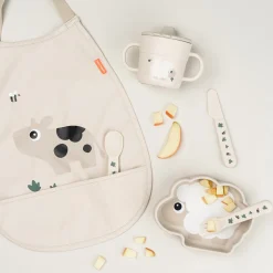 Silikone Stick & Stay skål - Sheepy - Sand