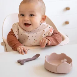 Silikone Stick&Stay skål & babyske - Wally - Blå