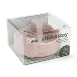 Silikone Stick&Stay skål & babyske - Wally - Pudder