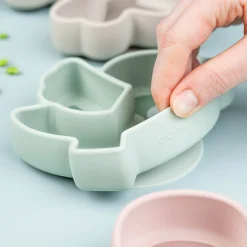 Silikone Stick&Stay snacktallerken - Birdee - Grøn