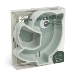 Silikone Stick&Stay snacktallerken - Birdee - Grøn