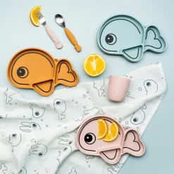 Silikone Stick&Stay tallerken - Wally - Mustard