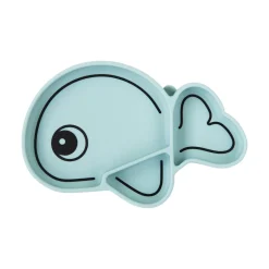 Silikone Stick&Stay tallerken - Wally - Blå