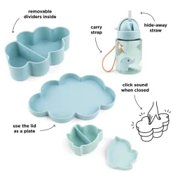 Snack & madkasse m/drikkedunk - Playground - Blå