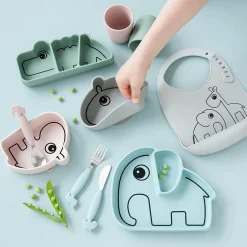 Stick & Stay snacktallerken - Croco - Grøn