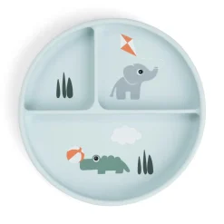 Stick&Stay inddelt tallerken - Playground - Blå