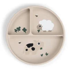 Stick&Stay inddelt tallerken - Tiny farm - Sand
