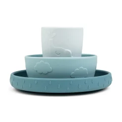 Stick&Stay spisesæt - Deer friends - Blå