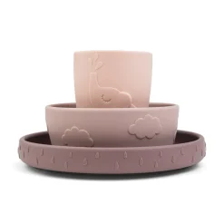 Stick&Stay spisesæt - Deer friends - Pudder