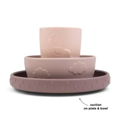 Stick&Stay spisesæt - Deer friends - Pudder