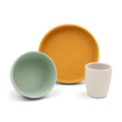 Stick&Stay spisesæt - Lalee - Grøn/Mustard/Sand