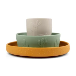 Stick&Stay spisesæt - Lalee - Grøn/Mustard/Sand