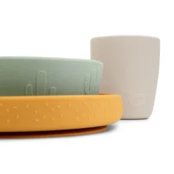 Stick&Stay spisesæt - Lalee - Grøn/Mustard/Sand