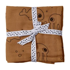 Stofble 2 stk. - Sea friends - Mustard